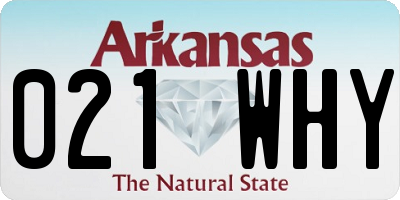 AR license plate 021WHY