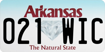 AR license plate 021WIC