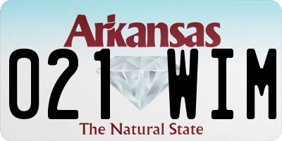 AR license plate 021WIM