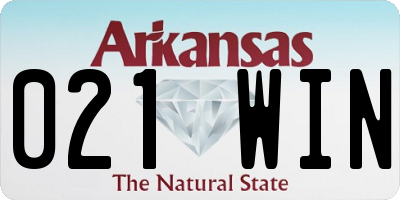 AR license plate 021WIN