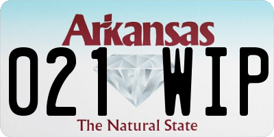 AR license plate 021WIP