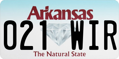 AR license plate 021WIR