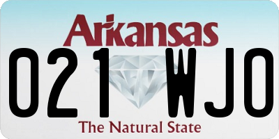 AR license plate 021WJO