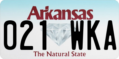 AR license plate 021WKA