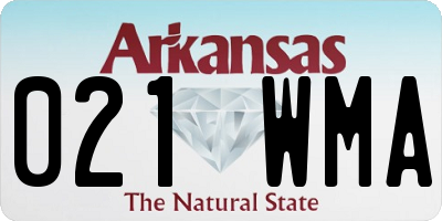 AR license plate 021WMA