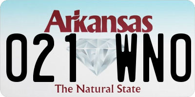 AR license plate 021WNO