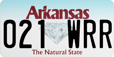 AR license plate 021WRR
