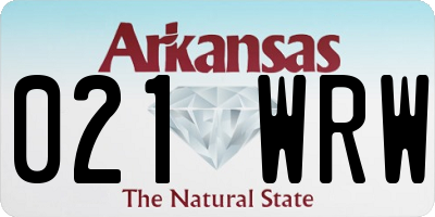 AR license plate 021WRW