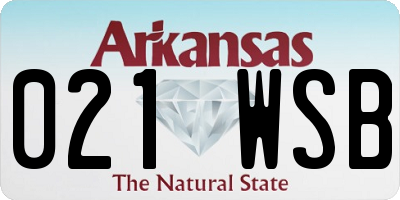 AR license plate 021WSB