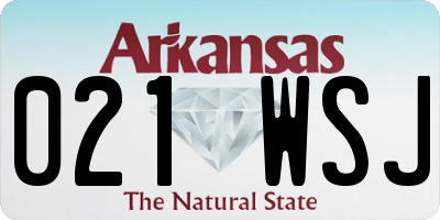 AR license plate 021WSJ