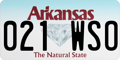 AR license plate 021WSO
