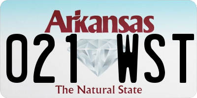 AR license plate 021WST