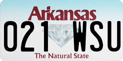 AR license plate 021WSU