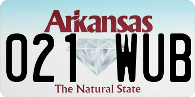 AR license plate 021WUB
