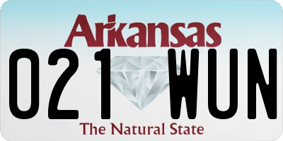 AR license plate 021WUN