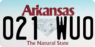 AR license plate 021WUO