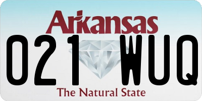 AR license plate 021WUQ
