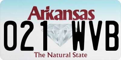 AR license plate 021WVB