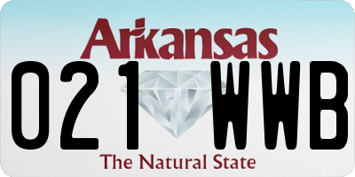 AR license plate 021WWB