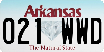 AR license plate 021WWD