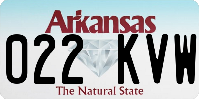 AR license plate 022KVW