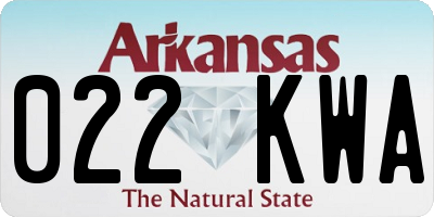 AR license plate 022KWA