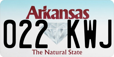 AR license plate 022KWJ