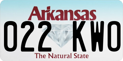 AR license plate 022KWO