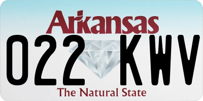 AR license plate 022KWV