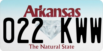 AR license plate 022KWW