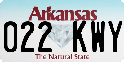 AR license plate 022KWY