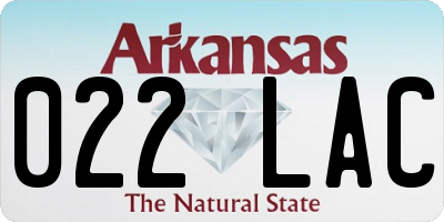AR license plate 022LAC