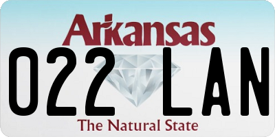 AR license plate 022LAN