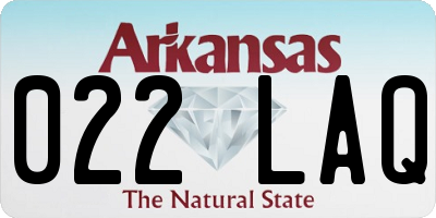 AR license plate 022LAQ