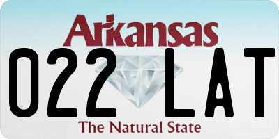 AR license plate 022LAT