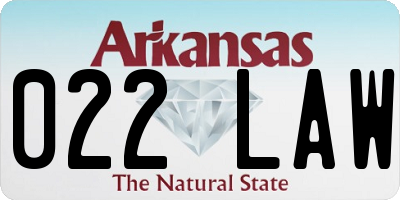 AR license plate 022LAW