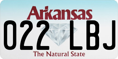 AR license plate 022LBJ