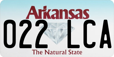 AR license plate 022LCA