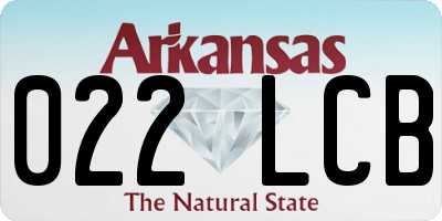 AR license plate 022LCB