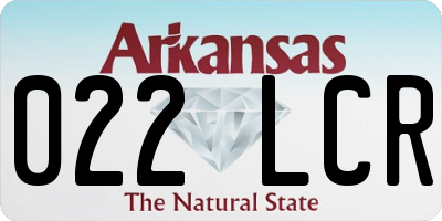 AR license plate 022LCR