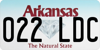 AR license plate 022LDC