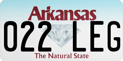 AR license plate 022LEG
