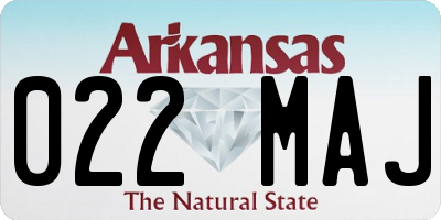 AR license plate 022MAJ