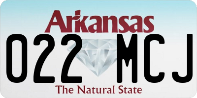 AR license plate 022MCJ