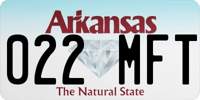 AR license plate 022MFT
