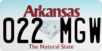AR license plate 022MGW