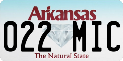 AR license plate 022MIC