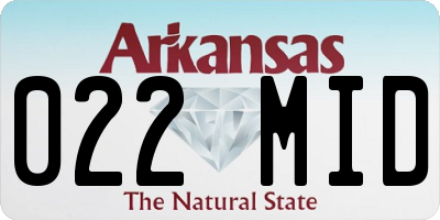 AR license plate 022MID