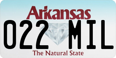 AR license plate 022MIL