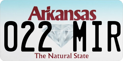 AR license plate 022MIR